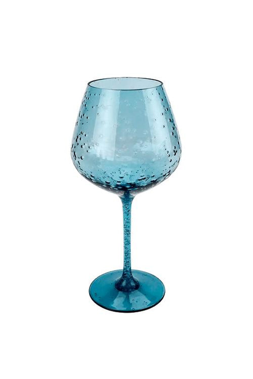 Taça de Vinho Acrílico Detalhes Bolhas Marinho 680ml