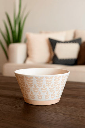 Centro de Mesa Folhagem Pastel em Cerâmica