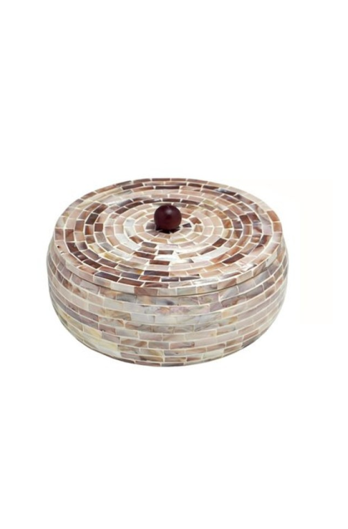 Potiche Decorativa Light Travertino Madrepérola em MDF