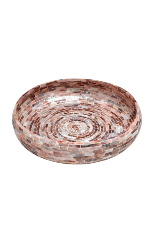 Centro de Mesa Grande Travertino Madrepérola em MDF