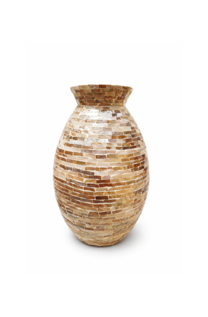 Vaso Bojudo Decorativo Travertino Madrepérola em MDF