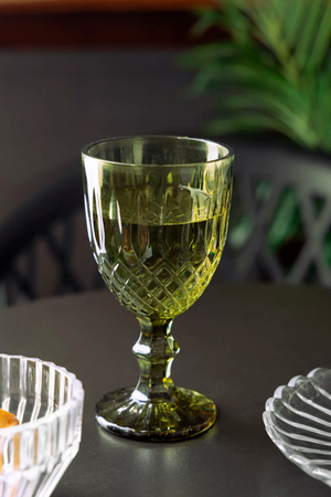 Conjunto 6 Taças de Água Greek 320ml Verde Vidro