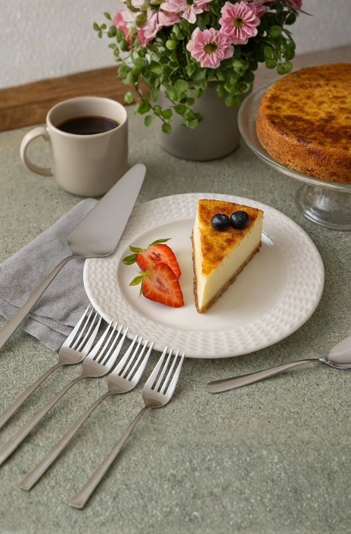 Conjunto 7 Peças Espátula para Bolo e 6 Garfos para Sobremesa Viena Aço Inox