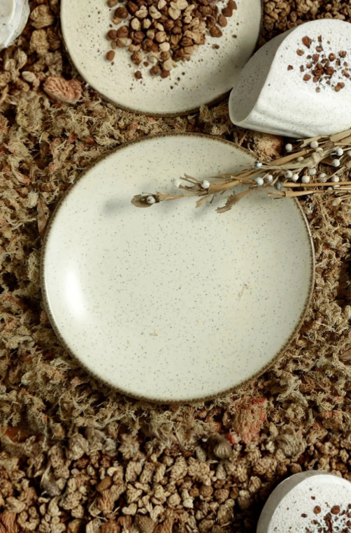 Prato de Sobremesa Coup Vanilla em Cerâmica