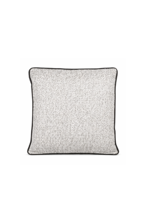 Almofada Decorativa em Camurça Off White com Vivo Preto