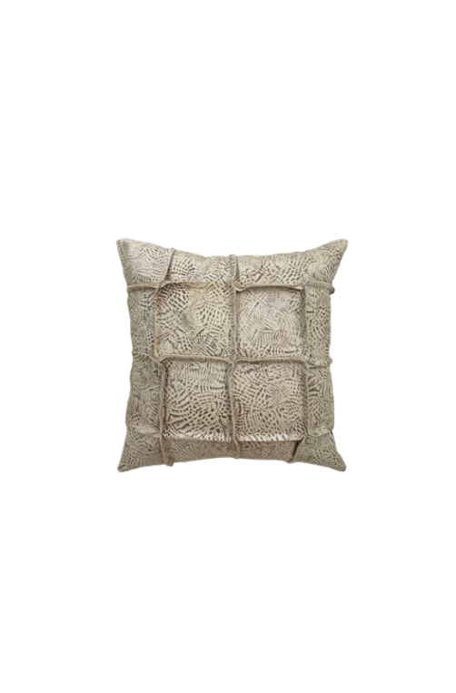 Almofada Decorativa em Sarja Cru com Bordado Texturizado