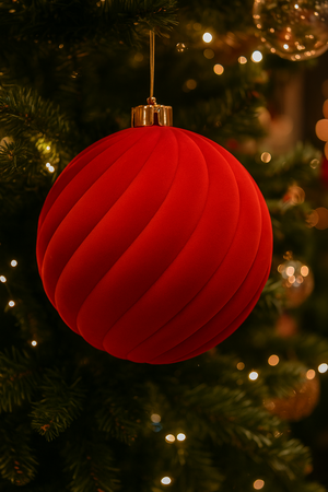 Bola de Natal Gigante Ornamento Vermelho 25cm