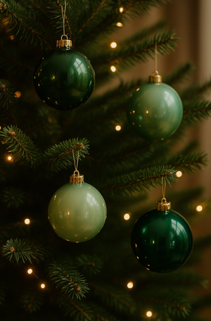 Conjunto de 4 Bolas de Natal Mistas Verde