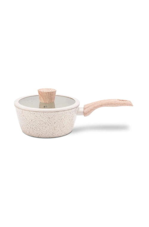 Panela de Indução com Tampa Sirus Antiaderente Ceramic Life Vanilla 2,1L