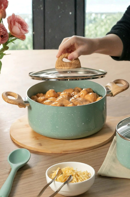 Caçarola de Indução com Tampa Antiaderente Ceramic Life Botanika Verde 2,5 L