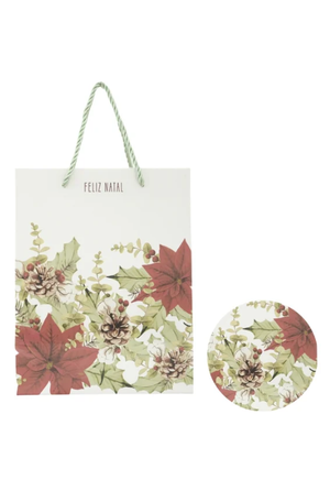 Sacola Pequena Natalina de Papel Pinha