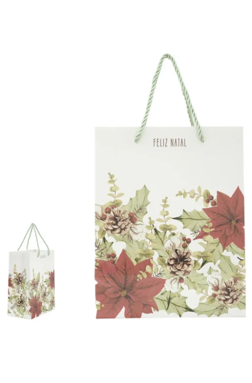 Sacola Média Natalina de Papel Pinha