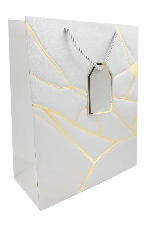 Sacola Média de Papel Marmorizada