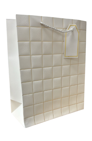 Sacola Média de Papel Xadrez Metalico