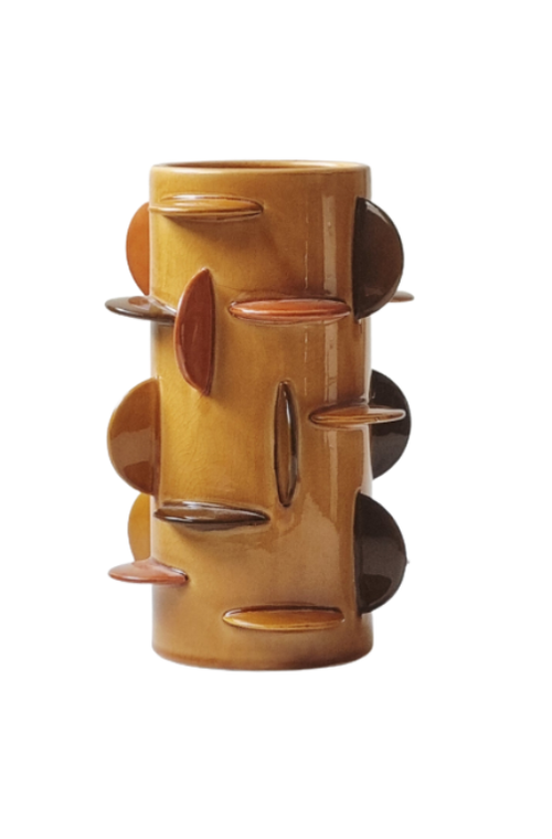 Vaso Axis de Alto Relevo em Cerâmica 31,5x21cm