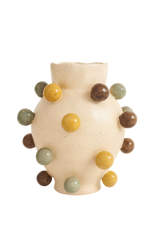 Vaso Orb Poá em Cerâmica 28x26cm