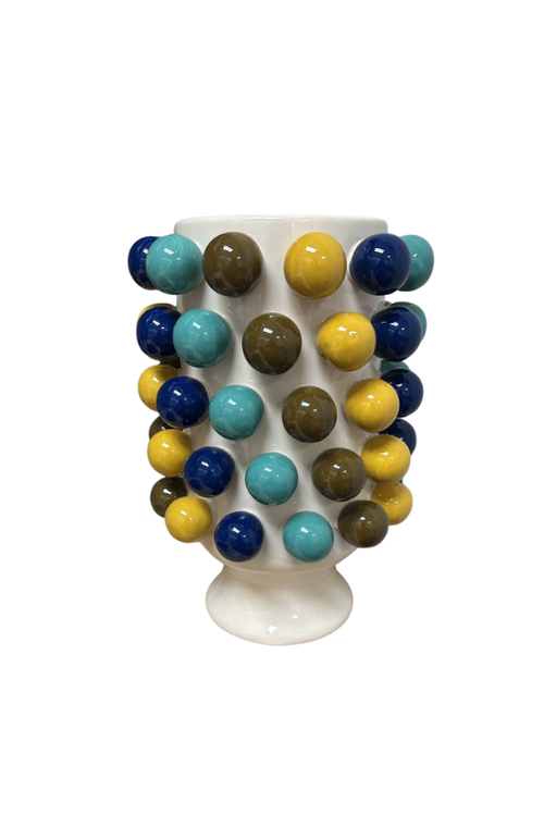 Vaso Orb Poá Water em Cerâmica 30x21cm