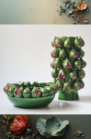 Vaso Alto Figo em Cerâmica 38x18,5cm