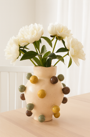 Vaso Orb Poá em Cerâmica 28x26cm