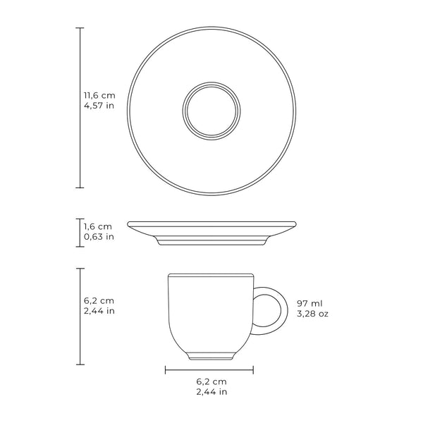 Xícara de Café com Pires Coup Exótica 112ml
