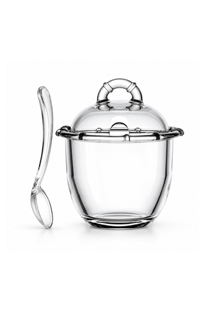Açucareiro com Colher Bamboo Transparente 220ml