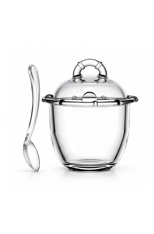 Açucareiro com Colher Bamboo Transparente 220ml