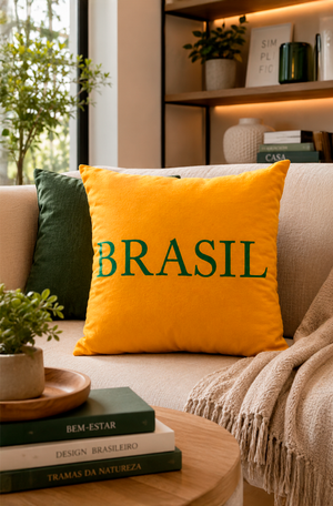 Almofada Decorativa do Brasil Amarela 50x50cm