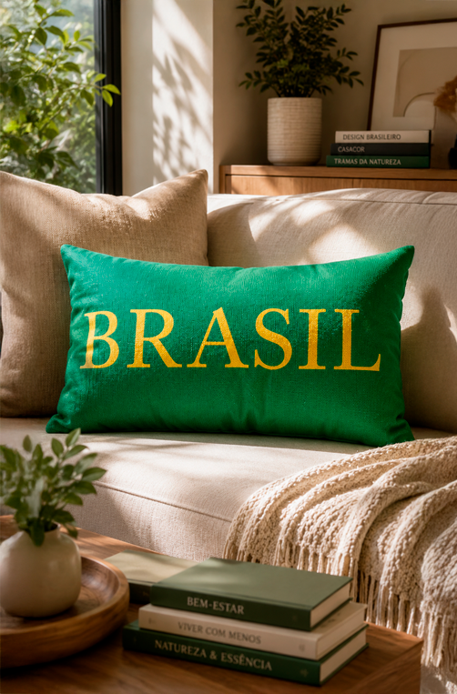 Almofada Decorativa do Brasil Verde 28x48cm