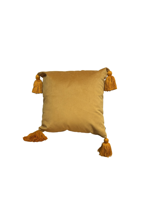Almofada Natalina de Veludo com Franjinhas Dourado 45x45