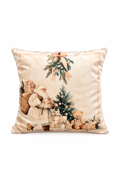 Almofada Natalina Papai Noel em Veludo 50x50cm