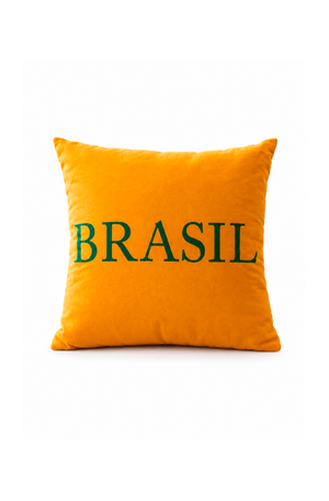 Almofada Decorativa do Brasil Amarela 50x50cm