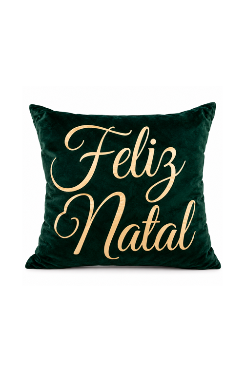 Almofada Natalina Feliz Natal em Veludo 50x50cm