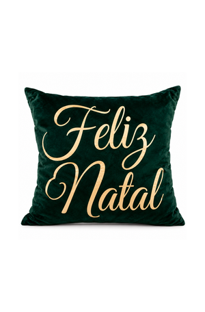Almofada Natalina Feliz Natal em Veludo 50x50cm