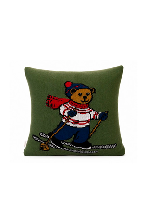 Almofada Natalina Urso Bosque Jacquard 50x50cm