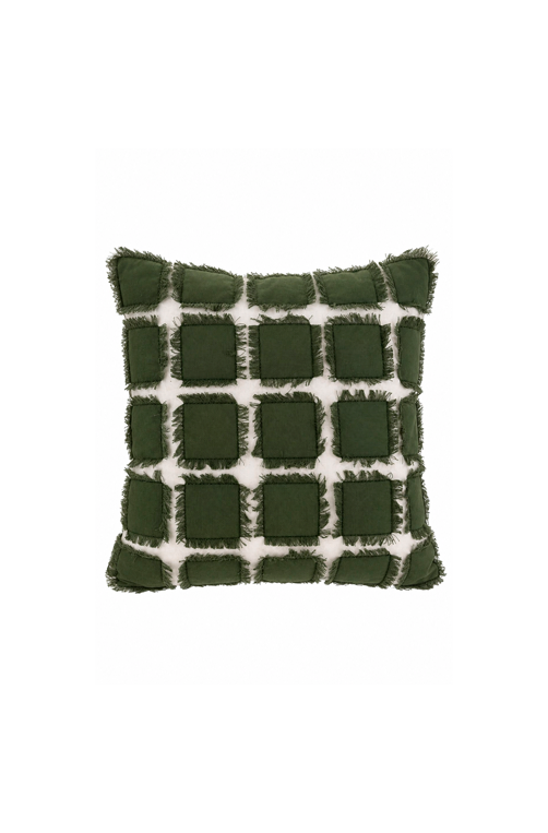 Almofada de Sarja Verde em Linho 52x52cm