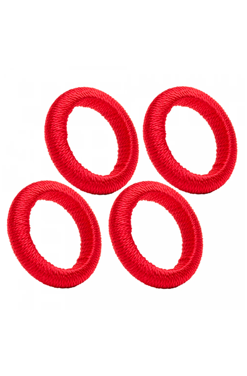 Conjunto de Anel para Guardanapo Tressê Vermelho 4 Peças