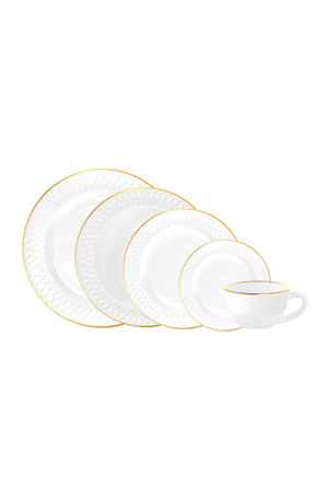 Aparelho de Jantar Divine Opaline com Borda Dourada 20 Peças