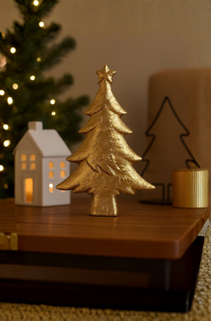 Árvore de Natal Decorativa Ouro 28cm