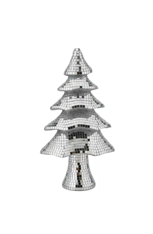 Árvore de Natal Média Prata Espelhada 42cm