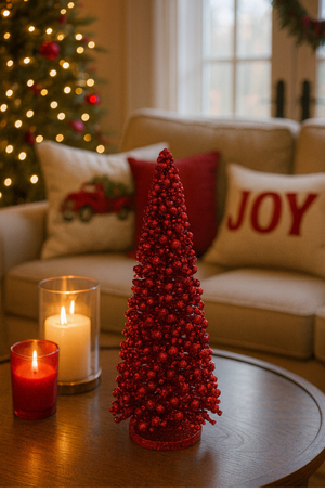 Árvore de Mesa Natalina Vermelha 40x16cm