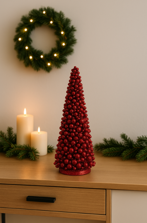 Árvore de Mesa Natalina Vermelha 50x20cm