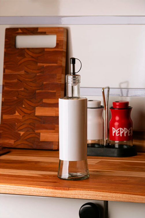 Garrafa para Azeite com Tampa Versatile 300ml Branca Vidro