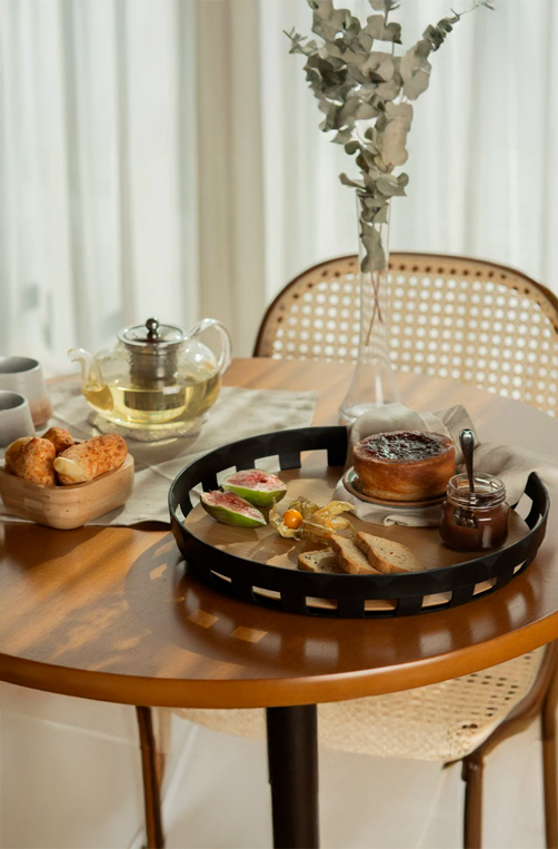 Bandeja de Servir Redonda Lume Preto