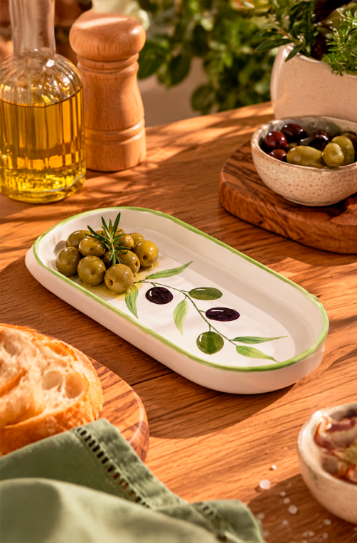 Bandeja de Azeitoninhas Kitchen Oval em Cerâmica