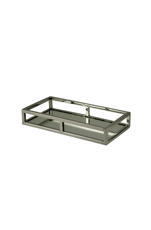 Bandeja de Aço Inox com Espelho 30cm