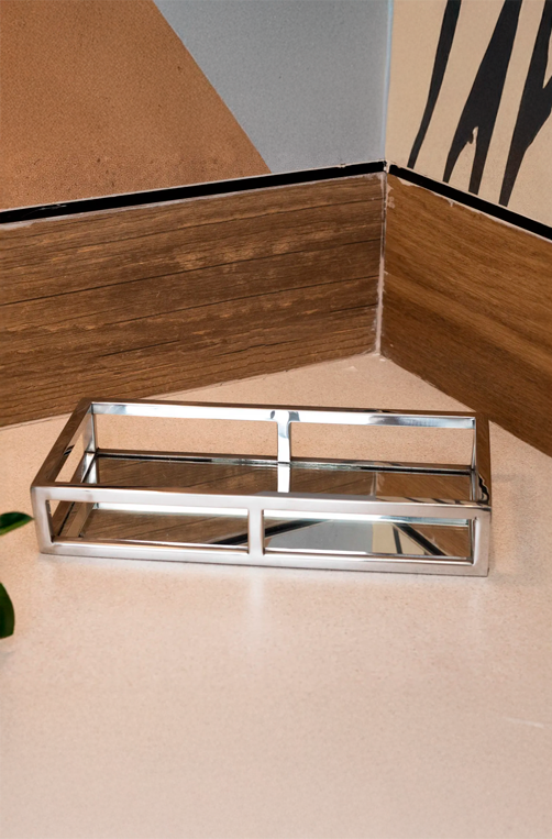 Bandeja de Aço Inox com Espelho 30cm