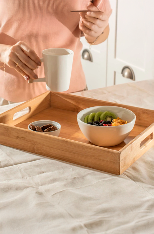 Bandeja Sense com Alças em Bambu 37cm