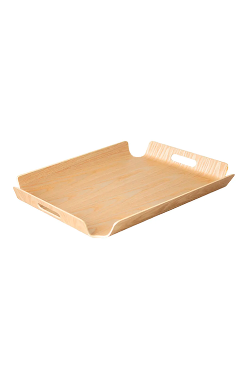Bandeja Retangular Aberta em Bambu com Alça 54cm