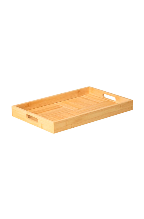 Bandeja Retangular em Bambu com Alça 43cm