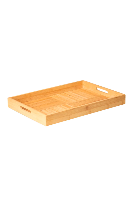 bandeja Retangular em Bambu com Alça 48cm
